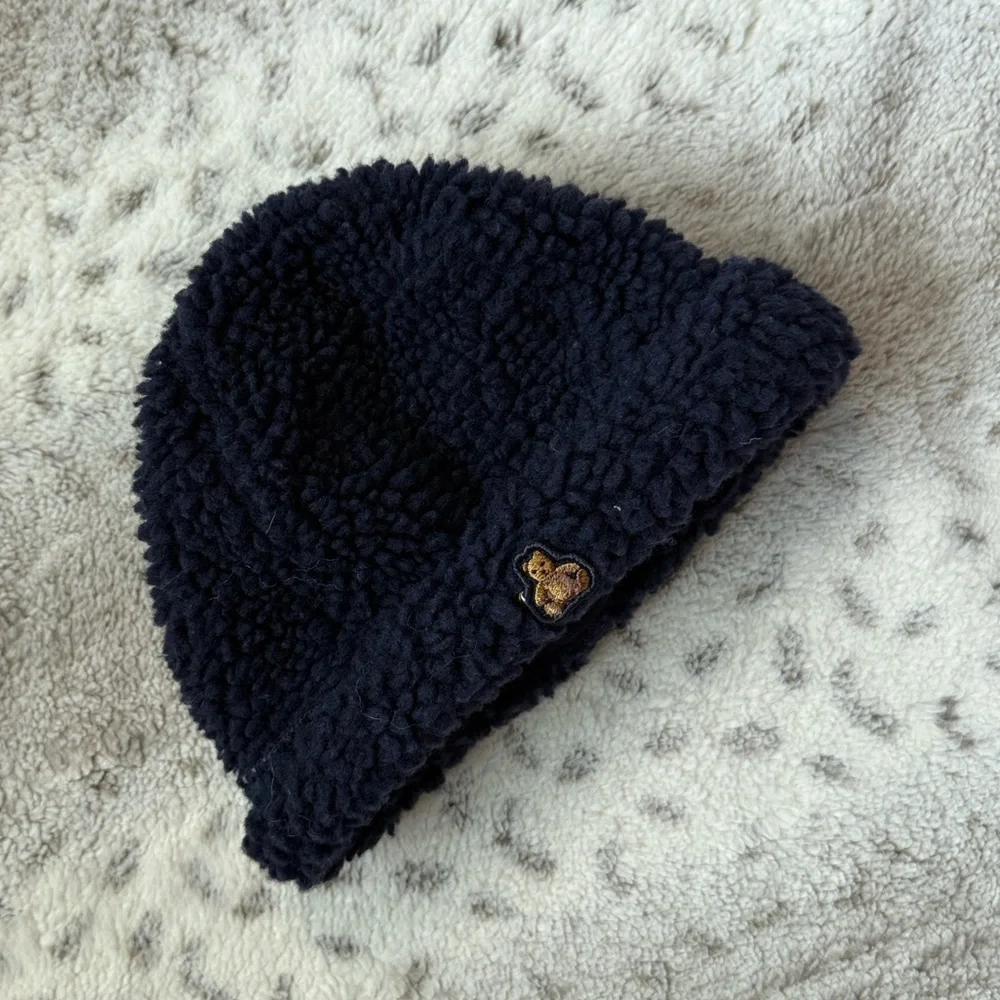 Baby GAP navy teddy bear beanie hat boys 12-18 months Classic Blokecore winter